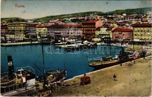 1911 Fiume, Rijeka; kikötő. Philipp Rubel kiadása. A képeslap címzettje P. Megyercsy Béla (1879-1916) református lelkész, a hazai cserkészet egyik megalapítója, katonaotthonok szervezője. / port (EB)