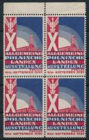 1929 Allgemeine Polnische Landes Ausstellung levélzáró négyestömb