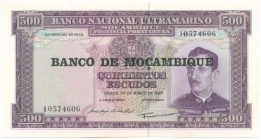 Mozambik 1976. (1967) 500E fekete "BANCO DE MOCAMBIQUE" felülbélyegzéssel T:UNC Mozambique...