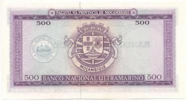 Mozambik 1976. (1967) 500E fekete "BANCO DE MOCAMBIQUE" felülbélyegzéssel T:UNC Mozambique...