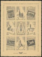 1968 International Airmail Exhibition emléklap, közte Hungarikum / souvenir card