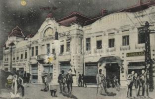 Ungvár Hotel Korona at night