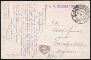 1918 Tábori posta képeslap / Field postcard "K.u.k. Staffel" + "EP 185"