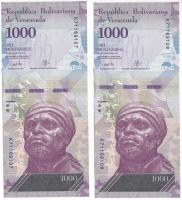 Venezuela 2017. 1000B (2x) sorszámkövetők "K71169107 - K71169108" T:UNC
Venezuela 2017. 1...