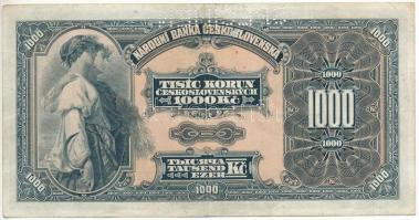 Csehszlovákia 1932. 1000K "SPECIMEN (MINTA)" perforációval "A 0811117" T:F Czech...