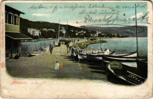 Abbazia, Opatija; Hafen, 'Mia Nina' / kikötő. G. Rüger &amp; Co. / port (Rb)