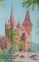 Olvashatatlan jelzéssel: Csónakázók a Városligeti tavon, 1932. Olaj, vászon. Dekoratív, kissé sérült...