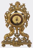 Anti figurális díszítésű bronz asztali óra, m: 27 cm