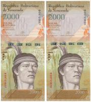 Venezuela 2016. 2000B (2x) sorszámkövetők "B09723836 - B09723837" T:UNC
Venezuela 2016. 2...