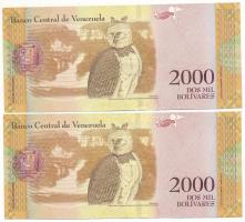 Venezuela 2016. 2000B (2x) sorszámkövetők "B09723836 - B09723837" T:UNC
Venezuela 2016. 2...