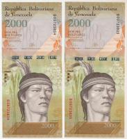 Venezuela 2016. 2000B (2x) sorszámkövetők "B09723834 - B09723835" T:UNC
Venezuela 2016. 2...