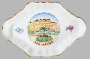 Herendi Balatonfüred tálka, jelzett, masszába nyomott jelzés, kis kopással 13x8,5 cm
