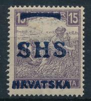 SHS 1918 Fehérszámú Arató 15f (32.000) / Mi 60
Signed: Bodor