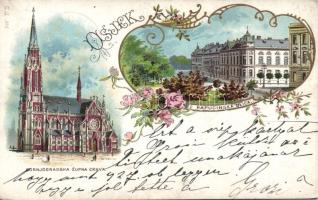 Eszék with Kapucinska street litho