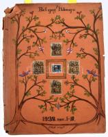 1938-1940 Házi készítésű "Bélyegkönyv" irredenta, hazafias témákkal, Visszatért bélyegzése...