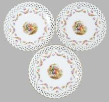 Arzberg 3 darab áttört mintás tálka, jelzett, d: 15,5 cm