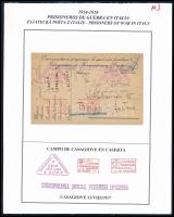 1917-1918 4 db olasz hadifogolylap albumlapokon feldolgozva / 4 Italian POW postcards