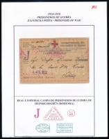 1917-1918 4 db olasz hadifogolylap albumlapokon feldolgozva / 4 Italian POW postcards