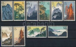 1963 Tájak Mi 744-759 Mi 754 szakadás / tear (Ceruzás katalógus számok a hátoldalon / catalog number...