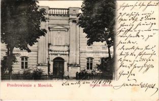 1904 Mostyska, Szkola ludowa. Josef Popper / school (small tear)