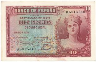 Spanyolország 1935. 10P "B1,812,540" T:XF fo.
Spain 1935. 10 Pesetas "B1,812,540&quo...