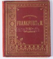1891 Erinnerung Frankfurt a. M. 36 Ansichten. Kiadói aranyozott egészvászon kötésben Kihajtható lith...
