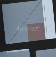 Konok Tamás (1930-2020): Geometrikus kompozíció, 1991. Szitanyomat, papír, jelzett, művészpéldány E....