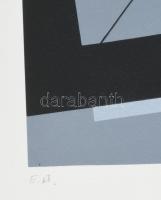 Konok Tamás (1930-2020): Geometrikus kompozíció, 1991. Szitanyomat, papír, jelzett, művészpéldány E....