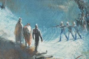 Istókovits Kálmán (1898-1990): II. világháborús rajz. Tempera, papír, jelezve jobbra lent: Istokovit...