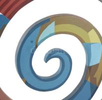 Barabás Márton (1952-): Lebegő csigalépcső, 1992-2004. Olaj, fa, jelzett az oldalán: Barabás M., alj...