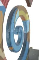 Barabás Márton (1952-): Lebegő csigalépcső, 1992-2004. Olaj, fa, jelzett az oldalán: Barabás M., alj...