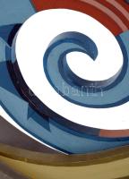 Barabás Márton (1952-): Lebegő csigalépcső, 1992-2004. Olaj, fa, jelzett az oldalán: Barabás M., alj...