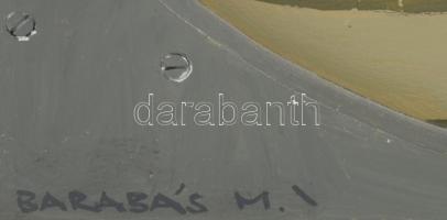 Barabás Márton (1952-): Lebegő csigalépcső, 1992-2004. Olaj, fa, jelzett az oldalán: Barabás M., alj...