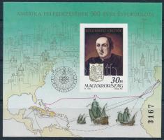 1991 Amerika felfedezésének 500. évfordulója vágott blokk (12.000)