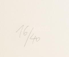 Bér János (1937-2021): Zöld-kék kompozíció, 1992. Szitanyomat, papír, jelzett, számozott (16/40). La...