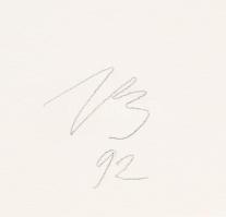 Bér János (1937-2021): Zöld-kék kompozíció, 1992. Szitanyomat, papír, jelzett, számozott (16/40). La...