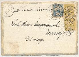 1900 'Verd meg Isten a gőz kerekét...' egyedi, kézzel festett művészlap, vonat, gőzmozdony...