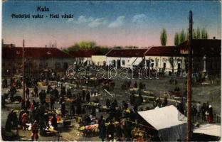 1941 Kúla, Bács-Kula, Kula; Nedeljni vasar. H. Kiefer / heti vásár, piac / market + "1941 Kula ...