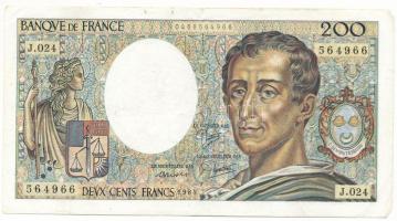 Franciaország 1984. 200Fr "J.024 564966" T:F tűlyukak
France 1984. 200 Francs "J.024...
