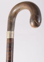 Antik sétabot, szaru markolattal, h: 85 cm