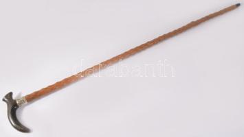 Antik sétabot, szaru markolattal, h: 90 cm