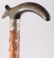Antik sétabot, szaru markolattal, h: 90 cm
