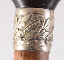 Antik sétabot, szaru markolattal, h: 90 cm