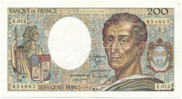 Franciaország 1982. 200Fr "E.012 854665" T:F
France 1982. 200 Francs "E.012 854665&q...