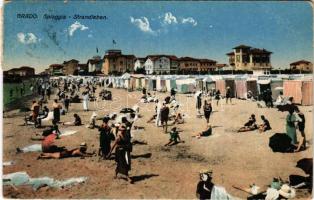 1914 Grado, Spiaggia / Strandleben. Maurizio Fürst / beach, bathers (EM)