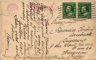 1912 Cleveland (Ohio), Huron Road, East at New Center, tram, shops (EM)