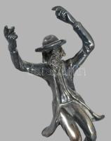 Yakov Heller: Haszid tánc. Ezüst (Ag) figura, kő talpon, jelzett, m: 16,5 cm /// Yakov Heller: Hasid...