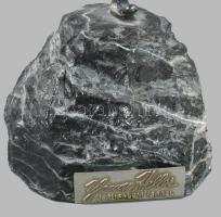 Yakov Heller: Haszid tánc. Ezüst (Ag) figura, kő talpon, jelzett, m: 16,5 cm /// Yakov Heller: Hasid...