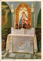 1941 Budapest II. Hűvösvölgy, Szentföldi Múzeum kápolna oltára, belső (non PC) (tűnyomok / pinmarks)