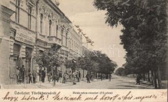 Törökbecse Deák street with shop of Giga Jovanovits